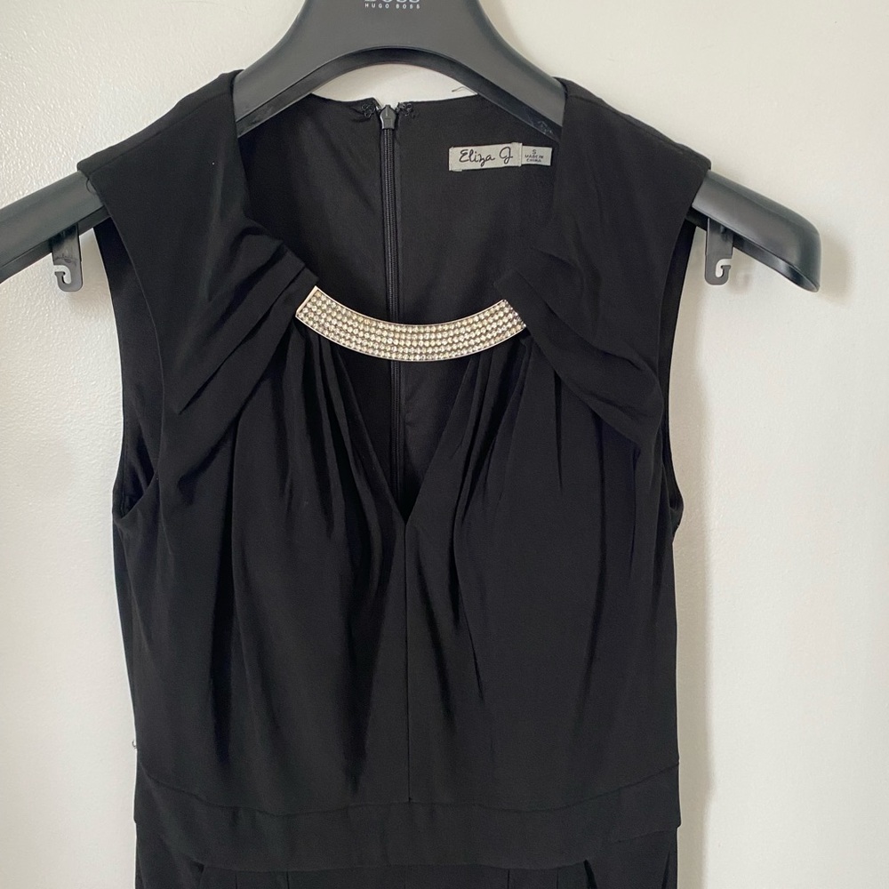 Eliza J Black Jumpsuit with Silver Accent